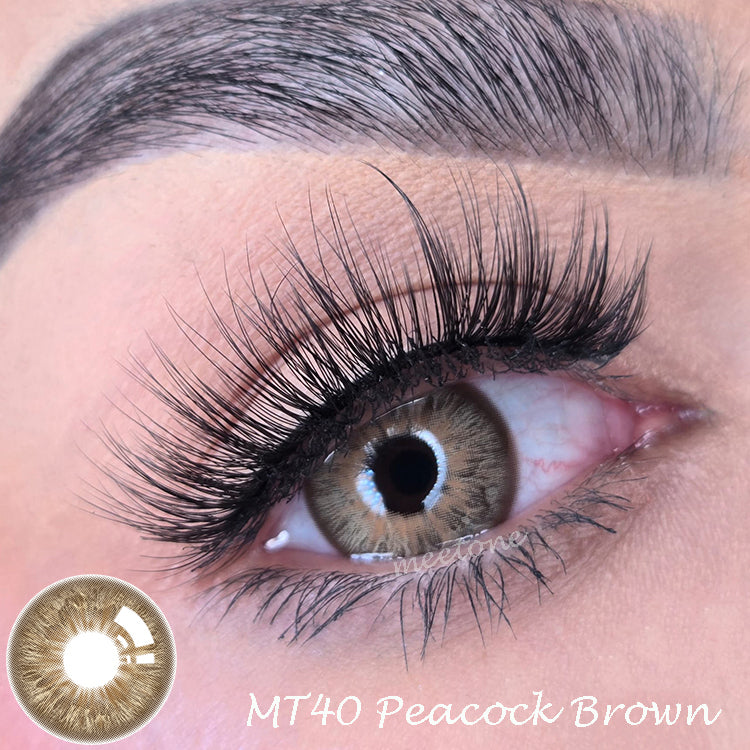 Meetone MT Series MT-40 Peacock Brown Contact Lenses