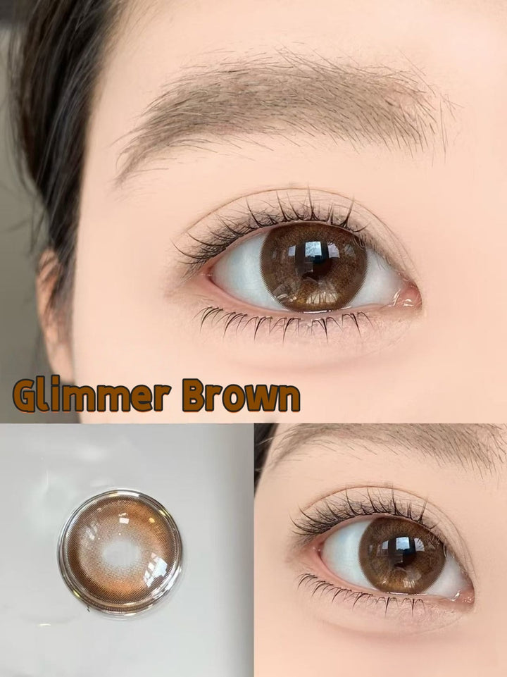 Meetone Glimmer Brown Contact Lenses