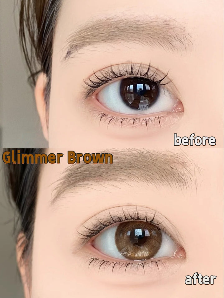 Meetone Glimmer Brown Contact Lenses