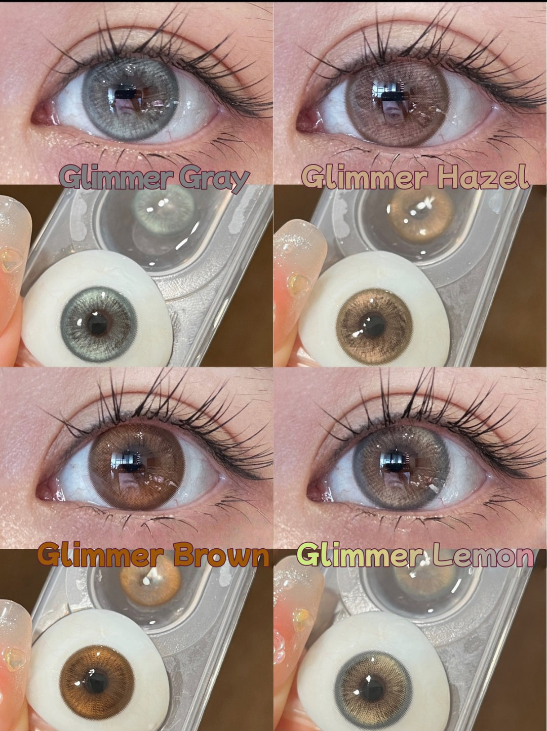 Meetone Glimmer Brown Contact Lenses