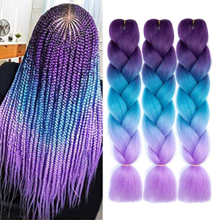 Jumbo Braiding Hair "Mermaid" 24 Inches  3 Pieces