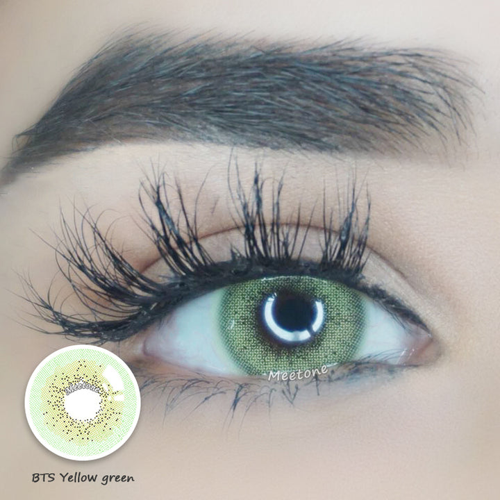Meetone BTS Yellow Green Contact Lenses